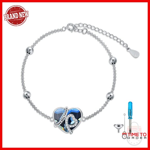 Sterling Silver Heart Urn Bracelet Holds Ashes Memorial Keepsake